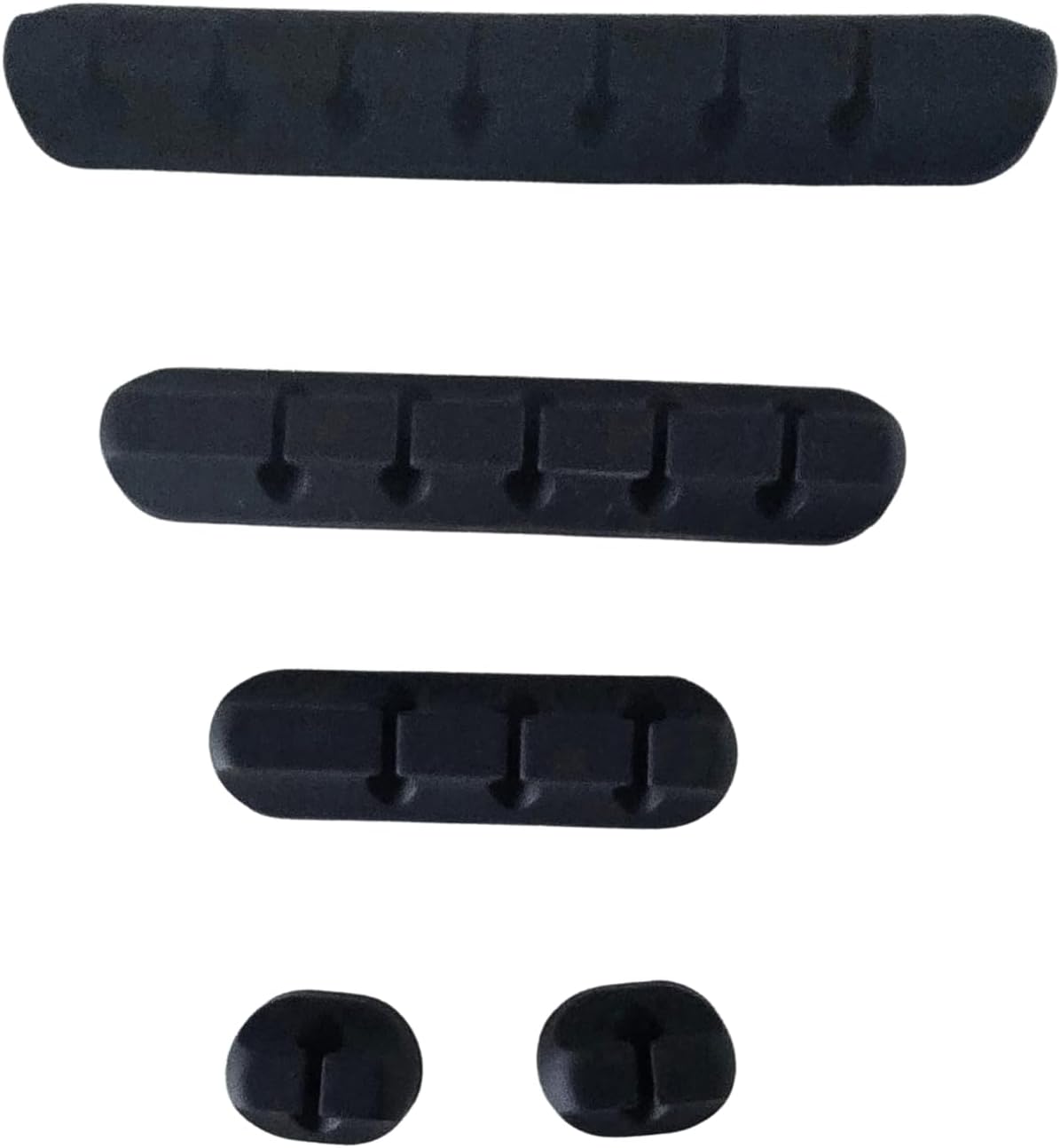 Cord Holder Cable Management Clips 5 Pack- Adhesive Wire Organizer for Desk, Car, Nightstand, Office, Home – Fits USB Charging Cables, Power Cords, Headphones (7-5-3-1-1 Slots)(White)