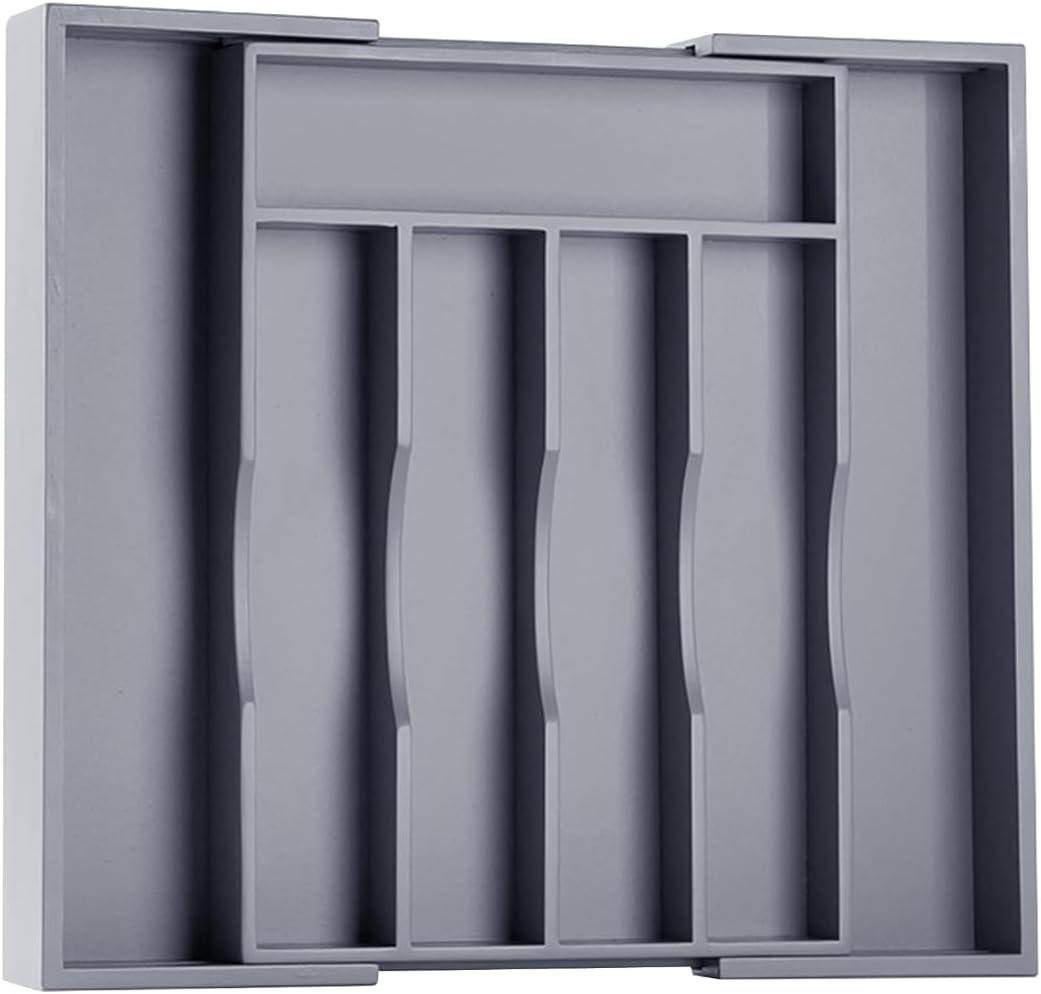 Kitchen Silverware Drawer Organizer and Storage Flatware Cutlery Utensil Holder Spice Rack Containers Bathroom Counter Cabinet Office Desk Makeup Drawer Tray Kitchen and Dining Tools Decor Accessories