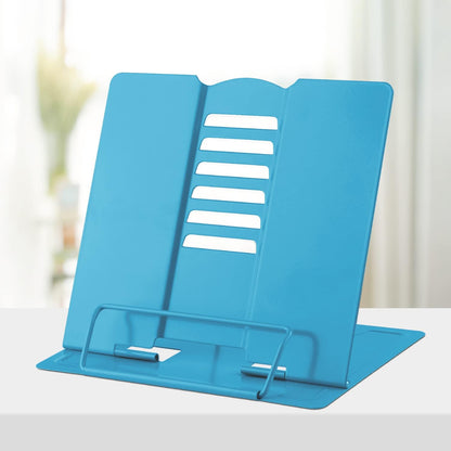 Honagu Metal Desk Book Holder, Hands Free Adjustable Cookbook & Document Holder, Portable Bookstand for Music Books, Textbooks, Recipes, Tablets & iPads (Purple)