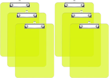 Rimilak 8.5 x 11 Plastic Clipboards Set of 2, Low Profile Metal Clip, Translucent Board, 12.5 x 9 in Letter Size, Office Supply, Back to School, Purple