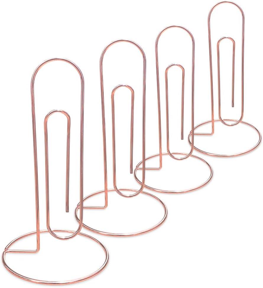 4 Pack Large Paper Clip Memo Holder for Desk,Letter Holder,Paper Stand for Desk,Letter & Bill Storage,Mail Organizer Office Accessories Desktop Message Office Decor