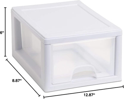 Sterilite 20518006PK2 Sackable Plastic Storage Drawer, Pack of 2, White