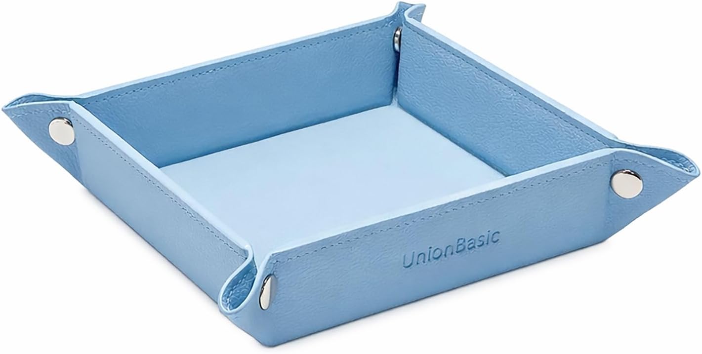 UnionBasic Medium Valet Tray, Jewelry Tray for Rings Watches Earrings, Entryway Catchall Caddy for Coins Keys Change, Nightstand Bedside Valet Holder, Trays for Electronic Gadgets, Candy Pink Plus - Colors B