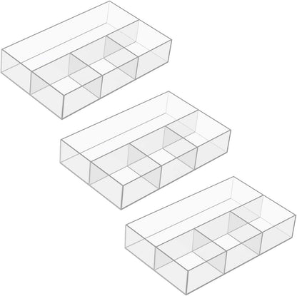 JessLab Acrylic Makeup Organizers, 2-Pack Bathroom Organizer for Drawer, Cosmetic Display Cases for Vanity, Countertop, Desk, Kitchen, and Cabinet Storage