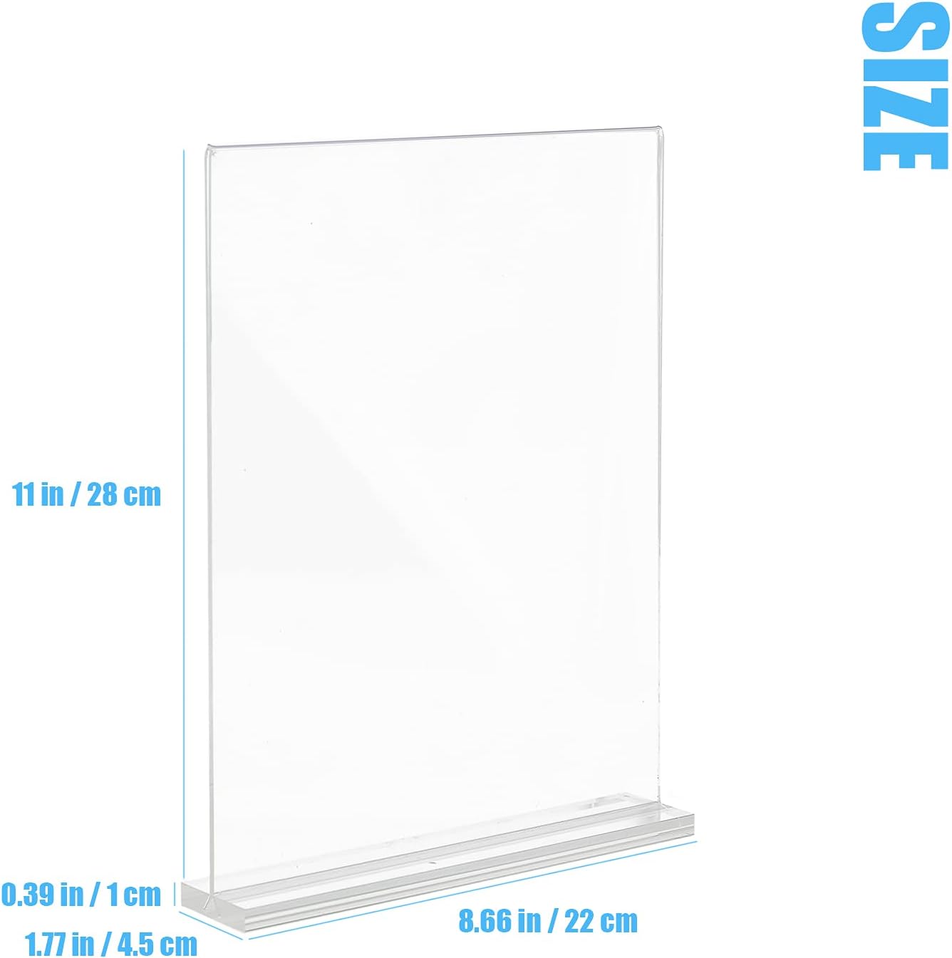 Lechay 3 Pack Acrylic Sign Holder, 8.5 x 11 inches Clear Table Menu Display Stand Desktop Display Stand Paper Holder Table Top Sign Holder Suitable for Restaurants, Office, Home, Store