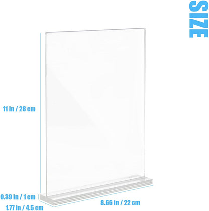 Lechay 3 Pack Acrylic Sign Holder, 8.5 x 11 inches Clear Table Menu Display Stand Desktop Display Stand Paper Holder Table Top Sign Holder Suitable for Restaurants, Office, Home, Store