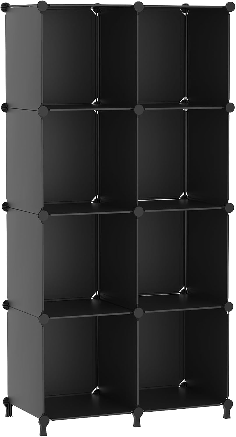 AWTATOS Cube Storage Organizer, 16 Cube Closet Organizer, Stackable Storage Cube Shelves, DIY Portable Closet Clothes Organizer Shelving for Bedroom, Closet, Wardrobe, Bathroom, White