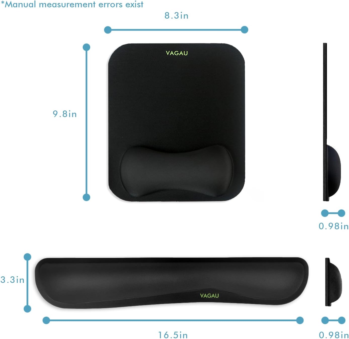 Comfy Mee Premium Memory Foam Keyboard and Mouse Wrist Rest Pads Set- for Comfortable Typing &Wrist Pain Relief (Pack of 2)