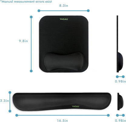 Comfy Mee Premium Memory Foam Keyboard and Mouse Wrist Rest Pads Set- for Comfortable Typing &Wrist Pain Relief (Pack of 2)
