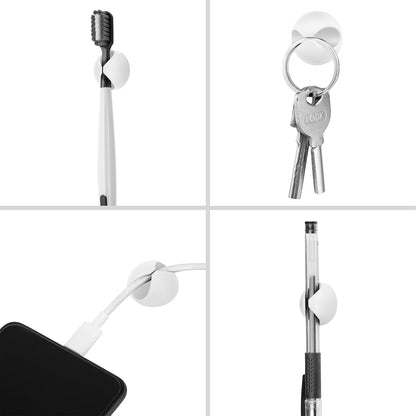 Flezoo Cord Holder Cable Holder, 12PCS Black Adhesive Cable Clips Cord Organizer Charger Holder Wire Management Keeper for Nightstand, Office, Desk or Mouse