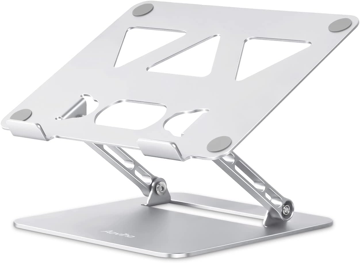 Aoviho Adjustable Laptop Stand for Desk,Portable Laptop Stand Holder and Riser,Foldable Aluminum Notebook Computer Stands for MacBook Air Pro HP Lenovo Dell Samsung Chromebook, 10-15.6 inch, Purple