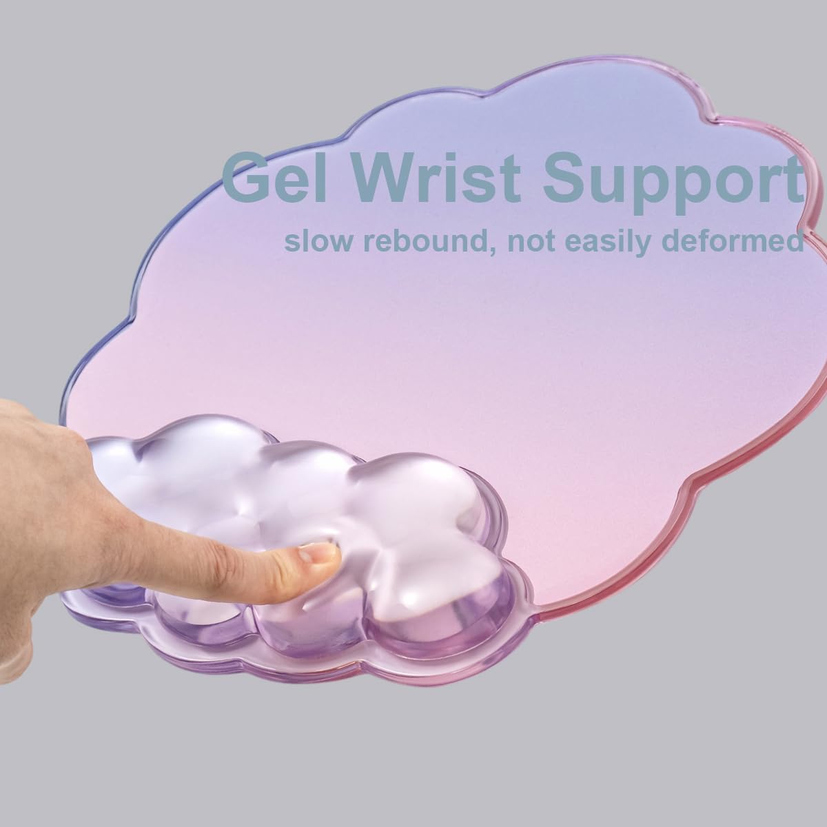 Gel Wrist Rest and Cloud Mouse Pad Support for Keyboard and Mouse - Ergonomic Pink Keyboard Wrist Pad Set for Typing Pain Relief/Computer/Laptop/Gaming/Home/Office (Cloud Shape, Gradient Blue Pink)