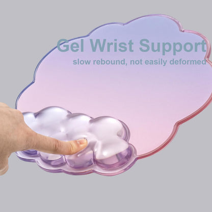 Gel Wrist Rest and Cloud Mouse Pad Support for Keyboard and Mouse - Ergonomic Pink Keyboard Wrist Pad Set for Typing Pain Relief/Computer/Laptop/Gaming/Home/Office (Cloud Shape, Gradient Blue Pink)