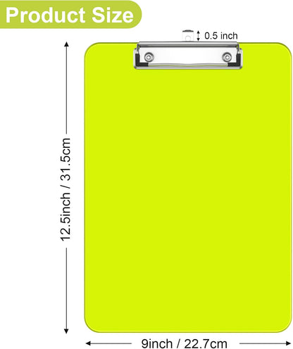 Rimilak 8.5 x 11 Plastic Clipboards Set of 2, Low Profile Metal Clip, Translucent Board, 12.5 x 9 in Letter Size, Office Supply, Back to School, Purple