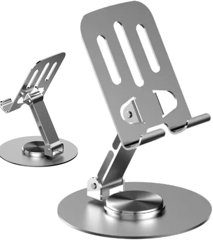 Folding Adjustable Rotating Universal Aluminum Phone Stand Grey