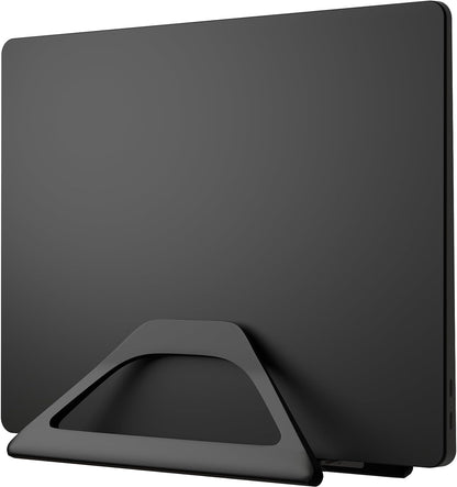 Elestoria Aluminum Vertical Laptop Stand with Gravity Auto-Lock – Adjustable Laptop Holder Vertical fits MacBook Pro/Air, Chromebook & Gaming Laptops up to 17.3" – Space-Saving Desktop Dock - Silver