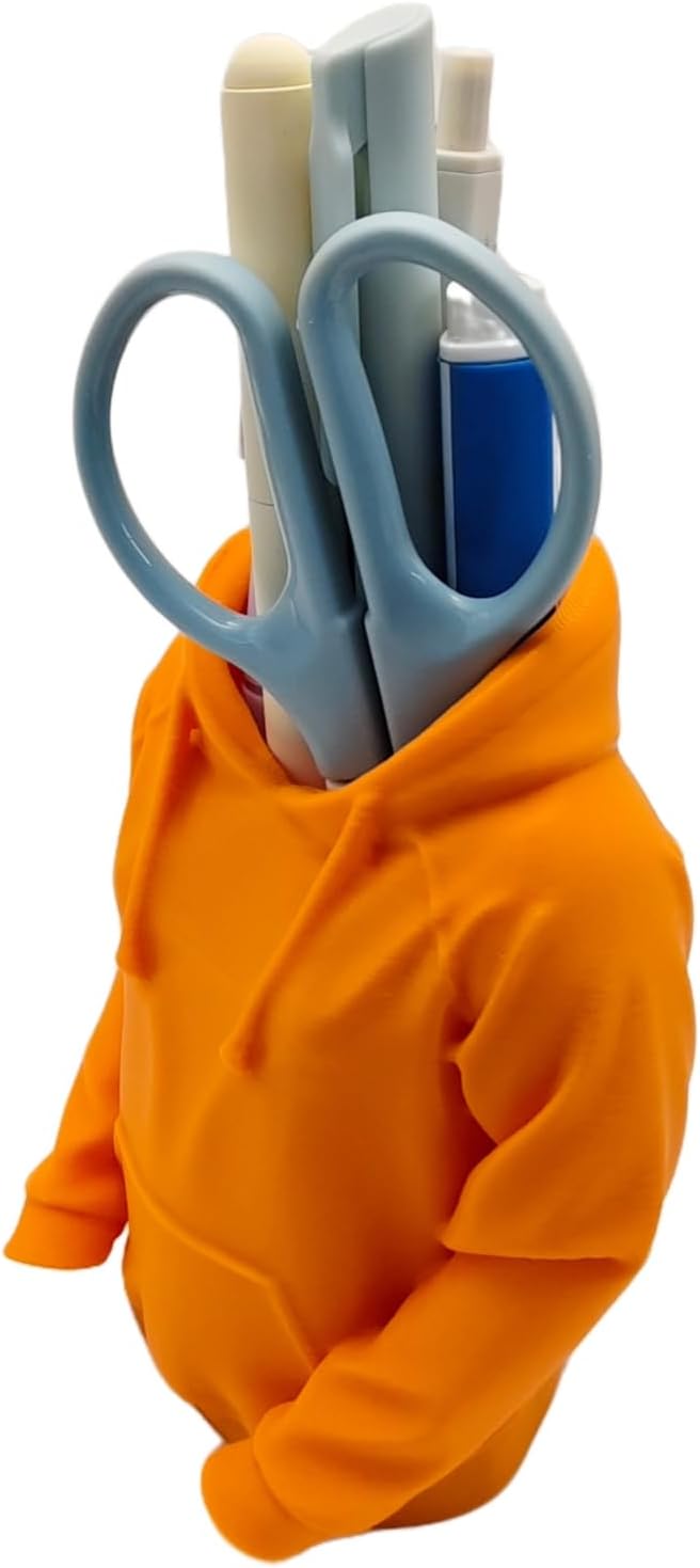 TIME&TRAVE Unique Sweatshirt Pen Holder for Desk, Creative Pencil Holder Desk Organizers, Office Supplies Decorations Idea Gift for Men Women Kids(Yellow)