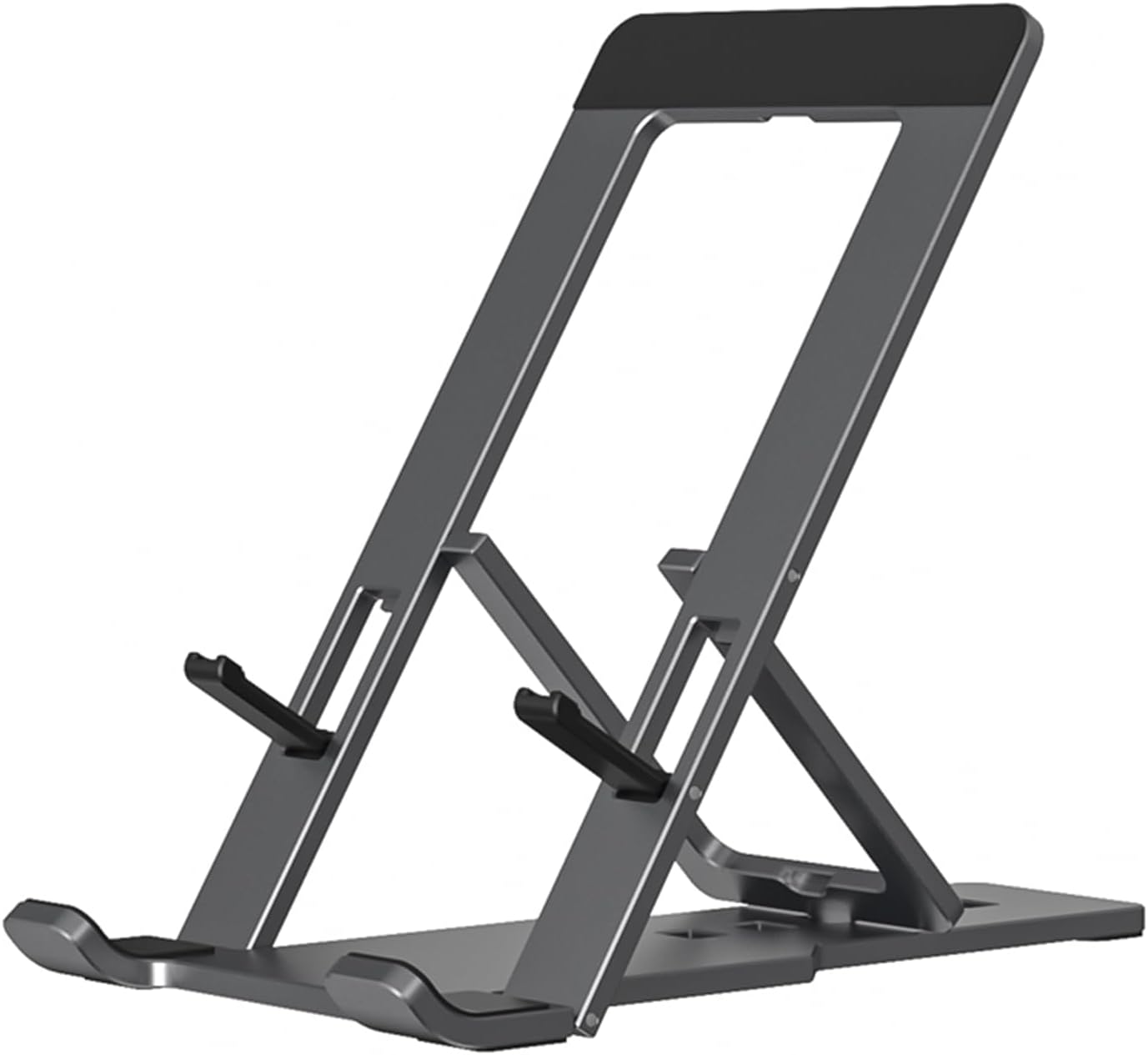 Cell Phone Stand, Fully Adjustable Foldable Desktop Phone Holder for Desk, Thick Case Friendly, Compatible with All Phones (A-Black)