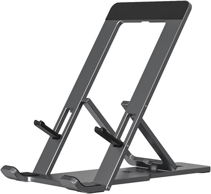 Cell Phone Stand, Fully Adjustable Foldable Desktop Phone Holder for Desk, Thick Case Friendly, Compatible with All Phones (A-Black)