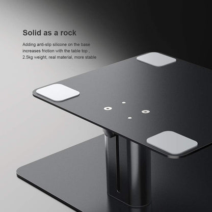 Nillkin Monitor Stand for Desk, Adjustable Height Computer Monitor Stand, Ergonomic Aluminum Computer Stand for Desktop Monitor, iMac, Studio Display XDR, Dell, HP, Lenovo, Other Screen Display, Black