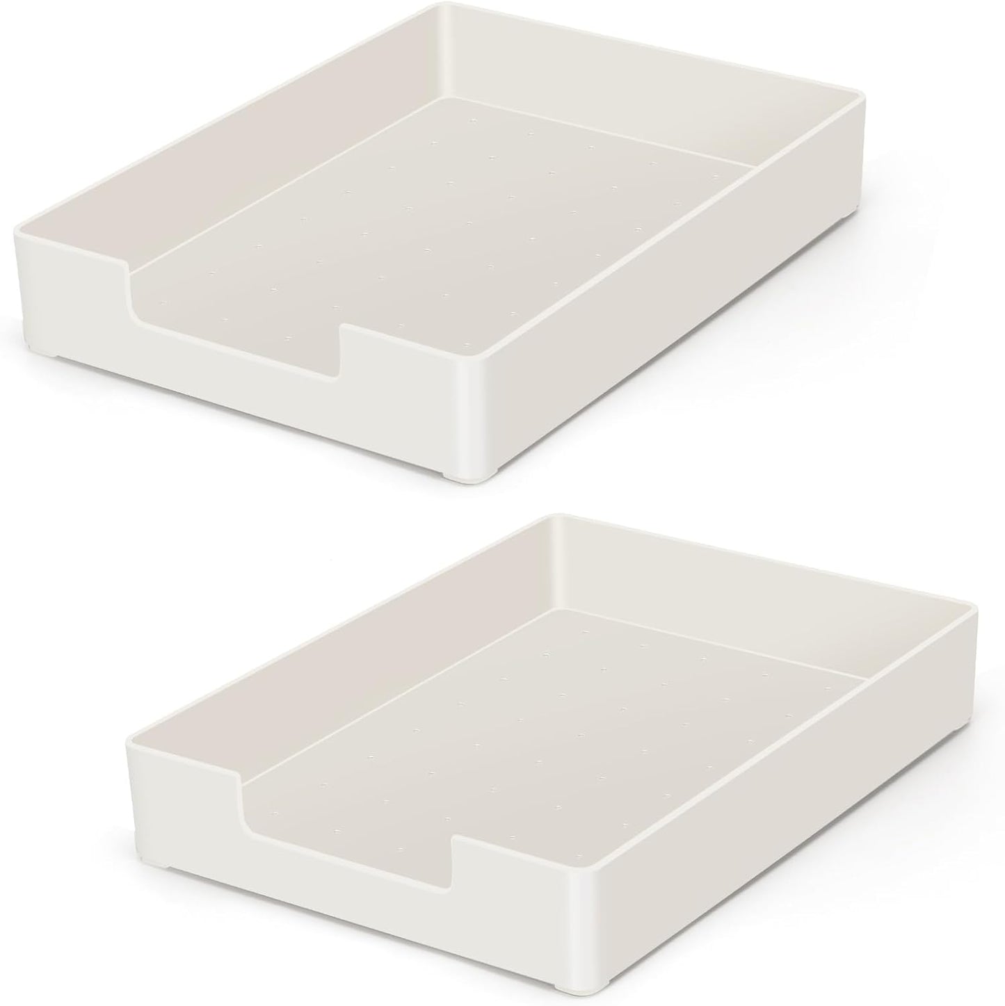 Letter Tray, Desk Organizer Tray, A4 Plastic Paper Tray Organizer for Desk, Stackable Rectangular Inbox Mail File Holder, Drawer Organizer for Desk Accessories Office School Home Supplies (Black)