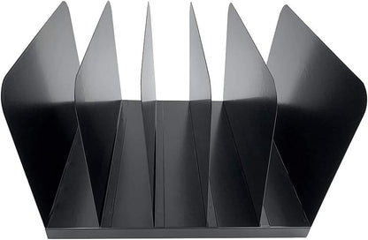 Huron Desktop File Binder Organizer Storage Vertical 8 Slot, Black Commercial Grade Steel