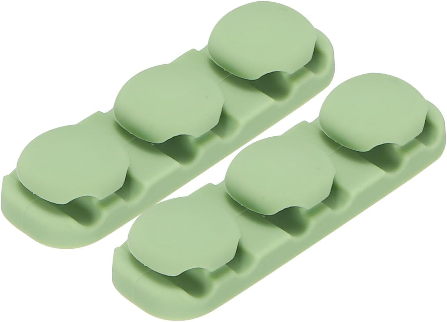 2pcs Cable Clips Cord Clips Organizer for Desk, 6 Slot Silicone Adhesive Wire Holders Cable Management for USB Cable, Army Green