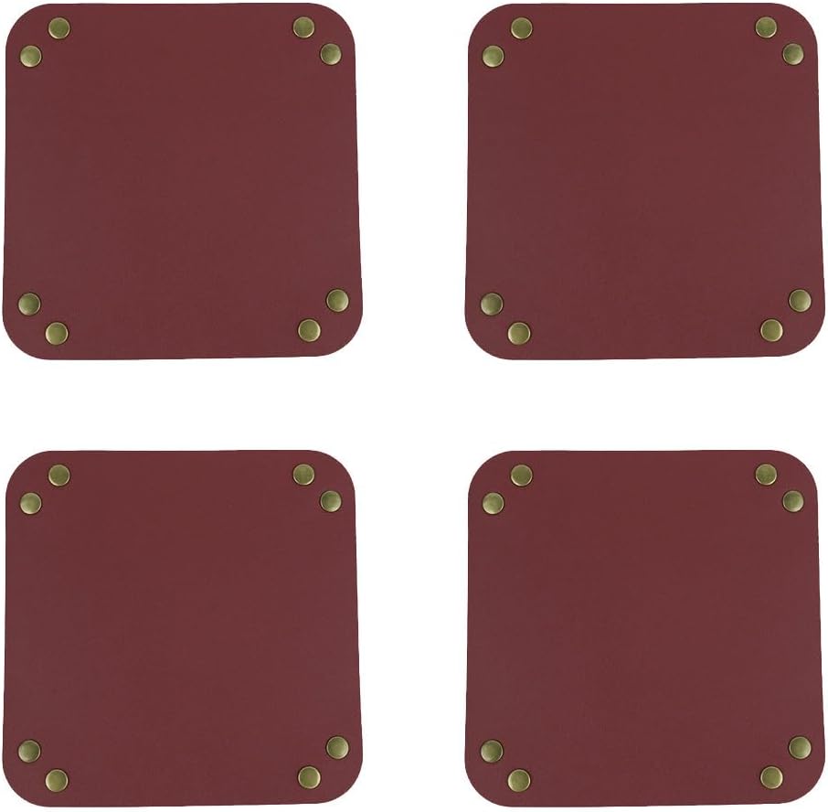 DoMii PU Leather Tray Valet Tray,Catchall Tray for Keys/Watch/Wallet/Jewelry,Desk Organizer for Entryway Table Bedside Nightstand 3Sizes Wine Red