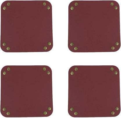 DoMii PU Leather Tray Valet Tray,Catchall Tray for Keys/Watch/Wallet/Jewelry,Desk Organizer for Entryway Table Bedside Nightstand 3Sizes Wine Red