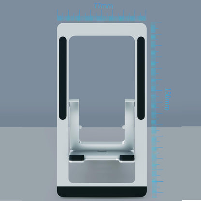 Cell Phone Stand Foldable Aluminum Adjustable Phone Holder for Desk Portable Travel Holder Office Desk Accessories Compatible with iPhone 16 15 14 13 12 11 Pro Max X for Samsung Moto Google (Silver)