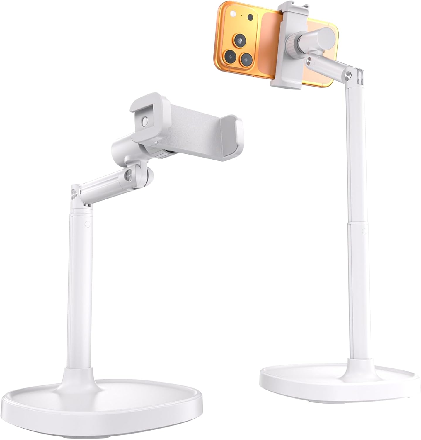 Adjustable Phone Stand for Desk, 360° Rotating Foldable Mobile Phone Holder, Sturdy Office Desk Accessories for All iPhone & Samsung Galaxy Models