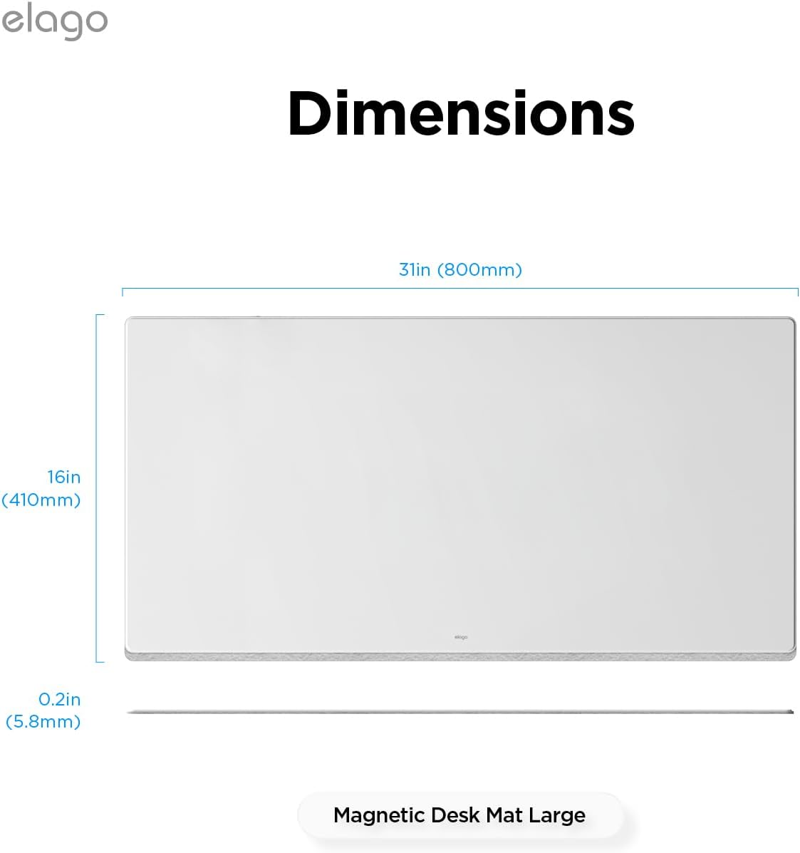 elago Smart Magnetic Desk Mat Compatible with All Magnetic Products -Paper Protector, Mouse Pad, Laptop, Non-Slip Top, Premium Waterproof Writing Pad for Office and Home (Stone [Large]