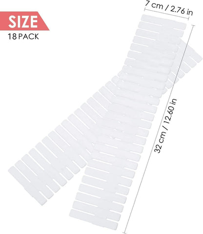 8Pcs Drawer Dividers, Adjustable Drawer Organizer for Socks, Underwear, Makeup, Can Help Tidy Kitchen, Bedroom, Dresser White