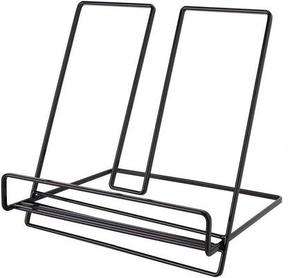 Cookbook Stand, Metal Reading Cookbook Holder Iron Recipe Book Holder Magazine Reading Rack for Home, Kitchen Desk Book Stand Desk Book Stand(Black)