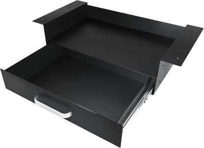 GOME Under Desk Slide out Pencil Drawer with Space Divider Design for Storing Pencil and Office Accessories, Underdesk Pull out Tray Organizer Mounted for Sit Stand Workstation