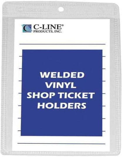 C-Line Vinyl Shop Ticket Holders, Both Sides Clear, 8.5 x 11 Inches, 50 per Box (80911)