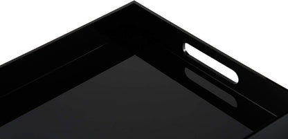 KEVLANG Clear Sturdy Acrylic Serving Tray with Handles-12x16Inch-Serving Coffee,Appetizer,Breakfast,Butler-Kitchen Countertop -Makeup Drawer Organizer-Vanity Table -Ottoman