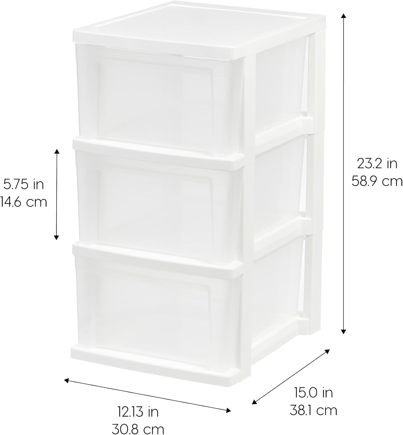 IRIS USA Plastic Drawer Storage Organizer Rolling Cart, with Wheels Casters, 4-Drawers, for Classroom Art Craft Supplies Dresser Closet Bathroom Laundry Room, Black/Pearl