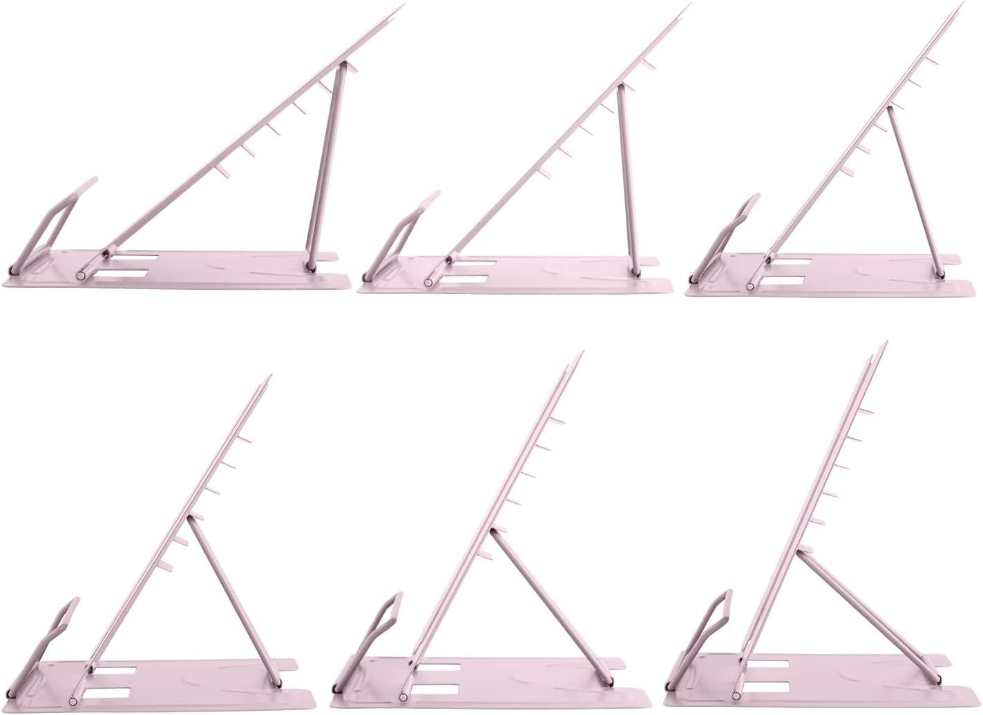 Honagu Metal Desk Book Holder, Hands Free Adjustable Cookbook & Document Holder, Portable Bookstand for Music Books, Textbooks, Recipes, Tablets & iPads (Purple)