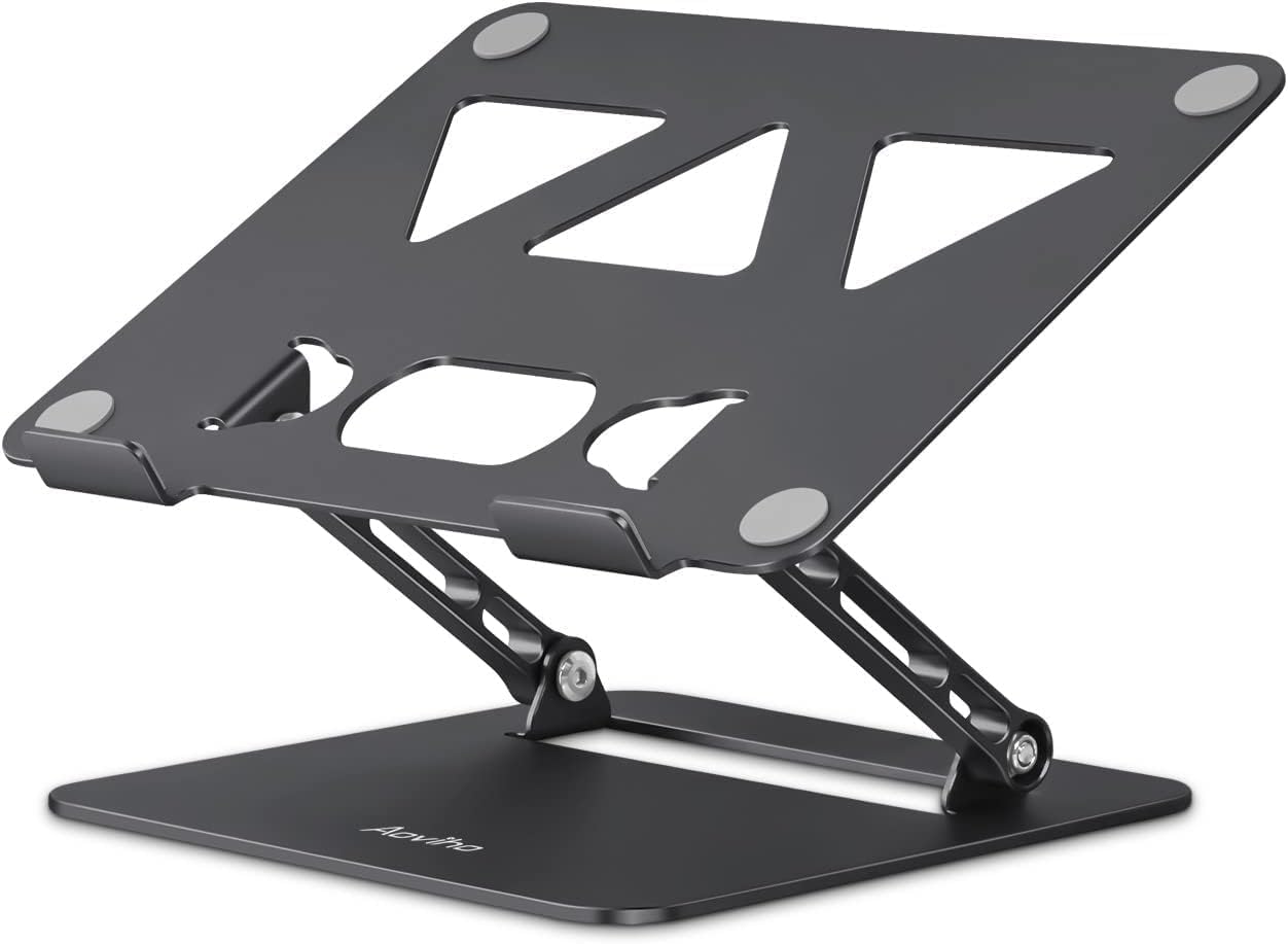 Aoviho Adjustable Laptop Stand for Desk,Portable Laptop Stand Holder and Riser,Foldable Aluminum Notebook Computer Stands for MacBook Air Pro HP Lenovo Dell Samsung Chromebook, 10-15.6 inch, Purple