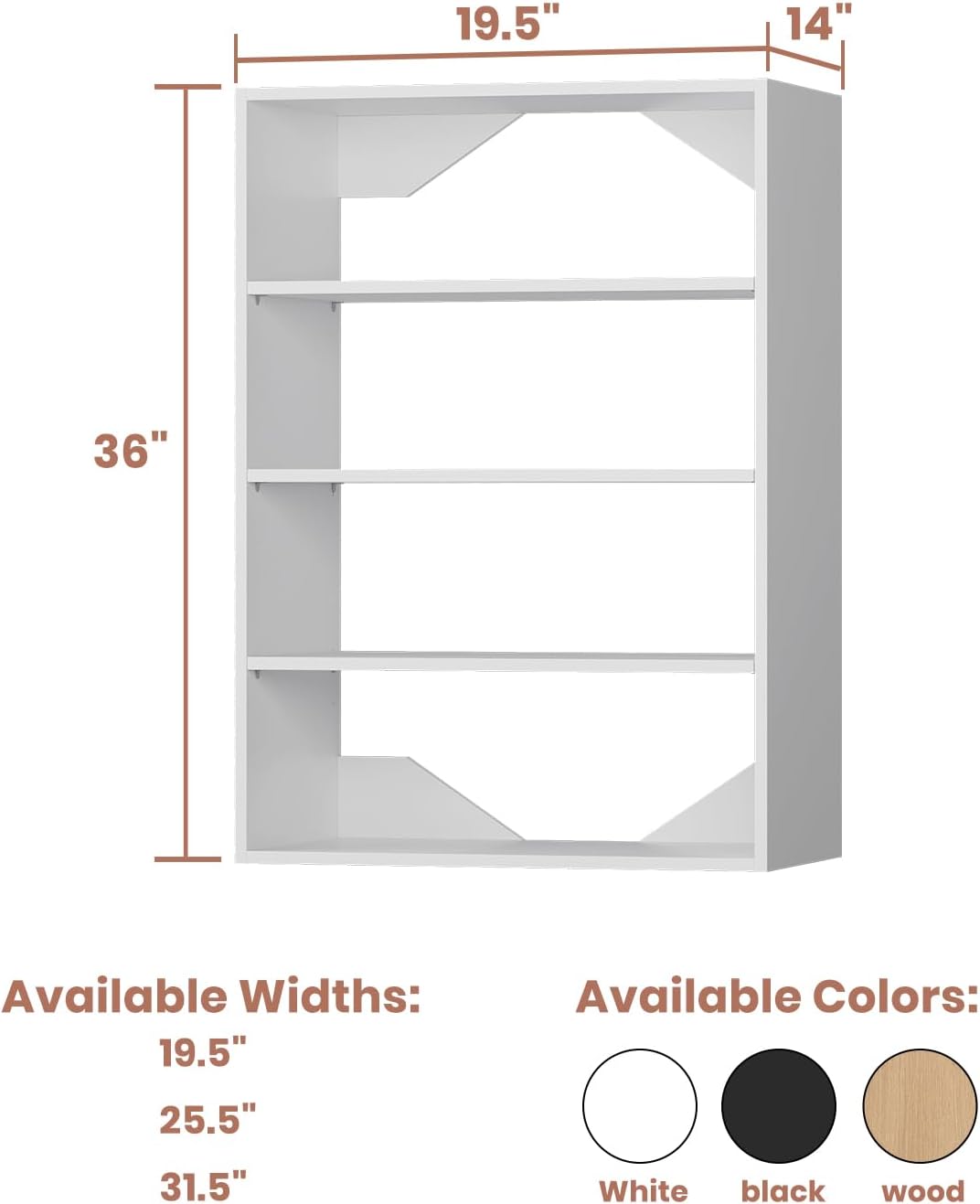 4-Drawer Stackable Storage Organizer Unit for Closet, Modular Wood Closet Storage Bins with Drawers, Closet She-lf Organizer Basket for Hanging Clothes, Wood, 25.5"W