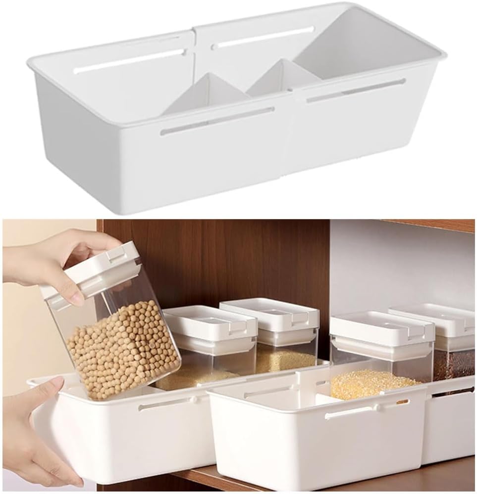 Expandable Storage Drawer Organizers Sliding Bin Plastic Desk Drawer Trays with Removable Dividers Adjustable Makeup Storage Bins for Bedroom, Bathroom, Clothes, Kitchen Utensil (Large)