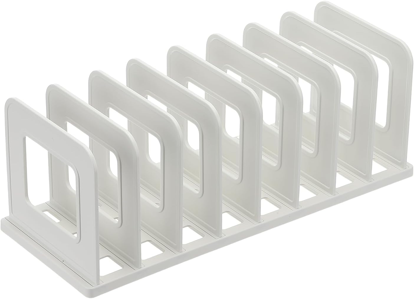 PATIKIL Vertical File Organizer, 8 Slots Desk File Organizer Vertical Upright Holder Plastic Adjustable Shelf Dividers for Desktop Sorter Office Magazine Rack Stand Bookshelf, Green