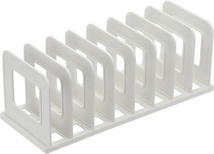 PATIKIL Vertical File Organizer, 8 Slots Desk File Organizer Vertical Upright Holder Plastic Adjustable Shelf Dividers for Desktop Sorter Office Magazine Rack Stand Bookshelf, Green