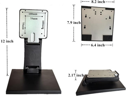 Adjustable Monitor Stand Foldable Monitor Mount for 10-27 Inch LCD TV Screens with Installing Holes 75x75mm & 100x100mm