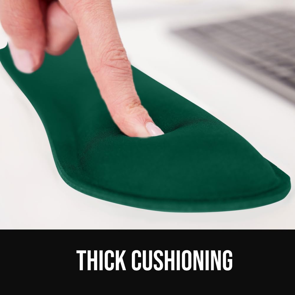 GORILLA GRIP Silky Memory Foam Wrist Rest for Computer Keyboard, Mouse, Ergonomic Design for Typing Pain Relief, Desk Pads Support Hand and Arm, Mousepad Rests, Stain Resistant, 2 Piece Pad, Black