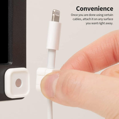 Sinjimoru Magnetic Cable Clips, Multipurpose Cable Management for Car and Office Supplies Self Adhesive Cable Organizer Clip. Magnetic Cable Holder 3pcs White