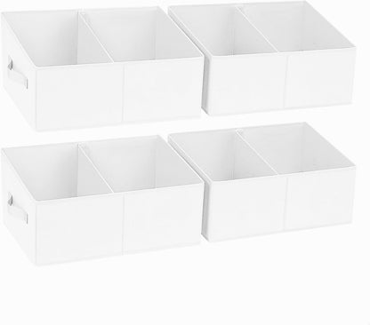 DIMJ Closet Storage Bins, 6 Pack Storage Baskets for Shelves, Foldable Closet Organizer with Handle, Linen Closet Organizers and Storage for Clothes, Toys, Towel, Books (Black)