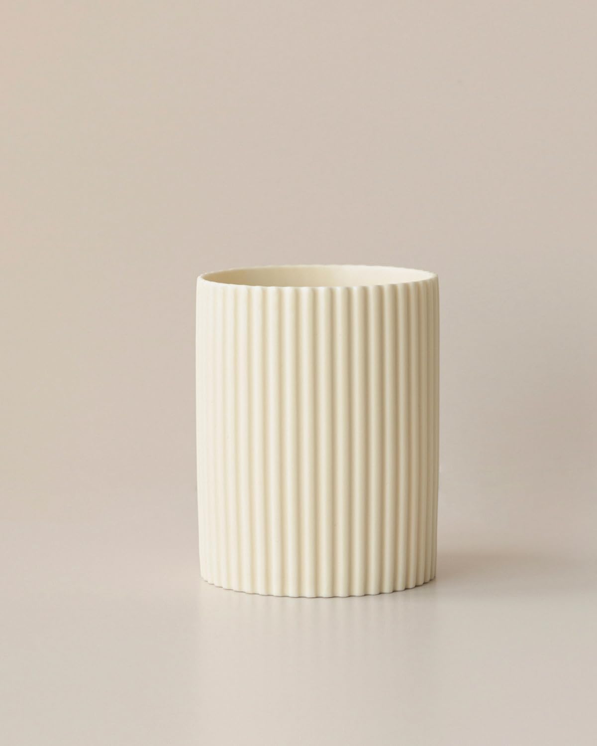 Ceramic Pen Holder for Desk, Ribbed Makeup Brush Organizer, Aesthetic Pencil Cup, Minimalist Desk Organizer, Office, Vanity, Aesthetic Desk Accessories