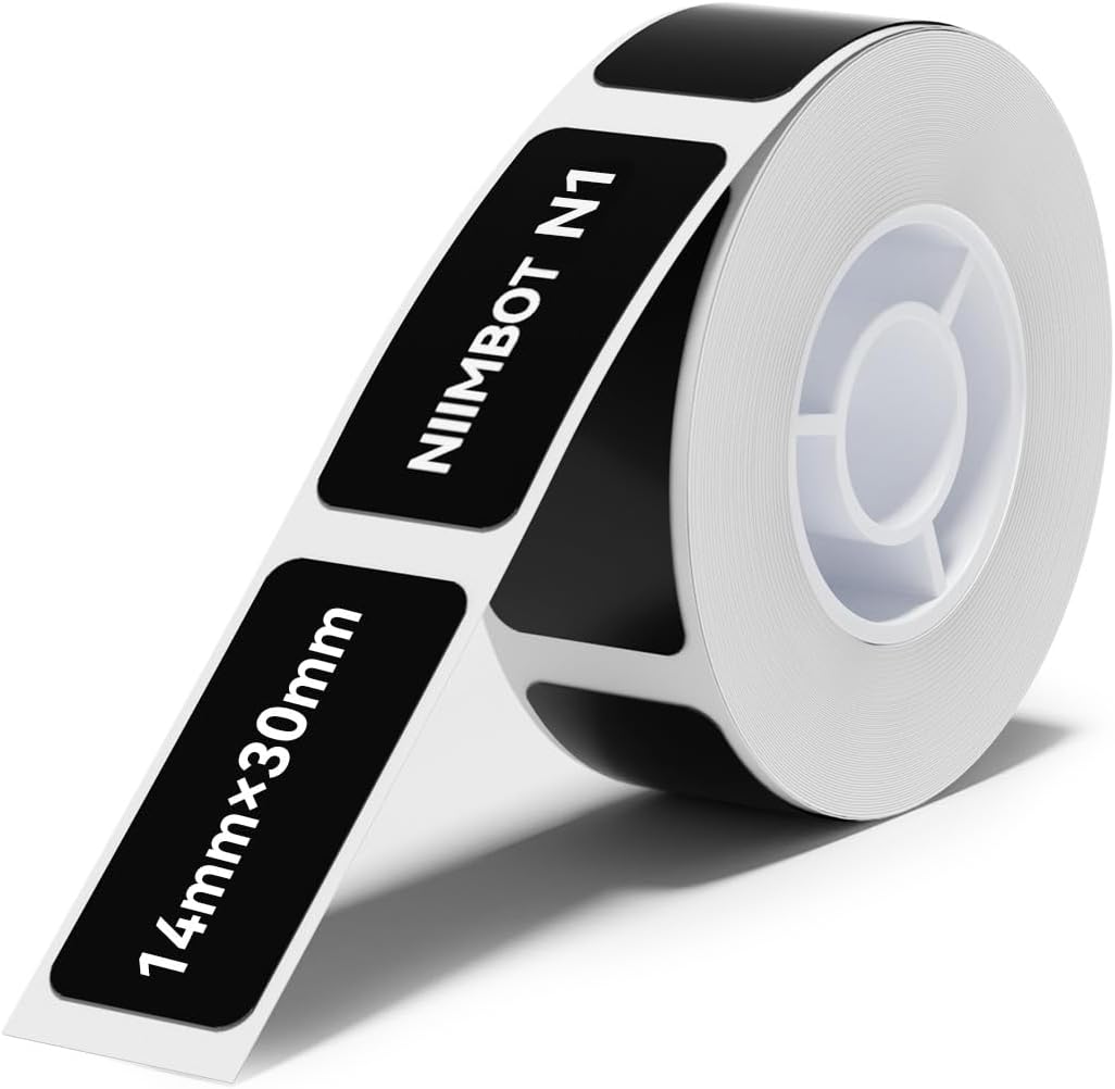 NIIMBOT Thermal Transfer Cable Labels 0.49" x 4.29", Only for N1(B18) Label Maker, PET Material, Waterproof and High-Temperature Resistance, Long Storage Time, 1 Roll of 60, Yellow
